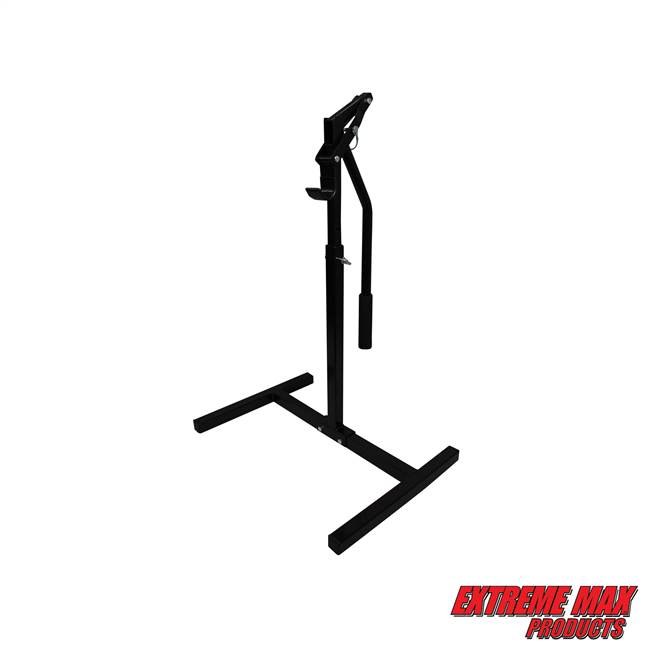 Extreme Max 5001.5013 Easy-Lift Lever Lift Stand with Comfort Grip Hook for Snowmobile Maintenance Warm-Up Repair and Storage