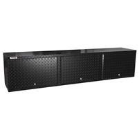 Extreme Max 5001.6429 Diamond Plated Aluminum Overhead Cabinet for Garage, Shop, Enclosed Trailer - 72", Black