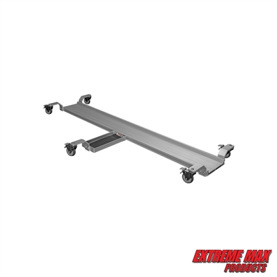 Extreme Max 5001.6515 Pro Series Aluminum Motorcycle Dolly with Adjustable Kickstand Tray and Locking Casters - 1500 lb. Capacity, 80