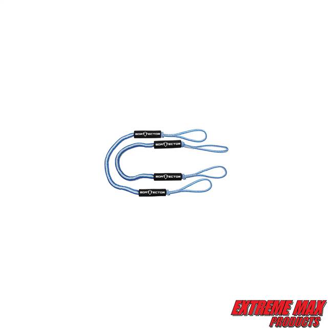 Extreme Max 3006.2735 BoatTector Bungee Dock Line Value 2-Pack - 4', Blue/White