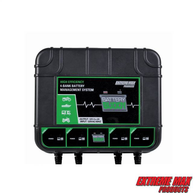 Extreme Max 1229.4023 Battery Buddy 4-Bank Battery Charger/Maintainer