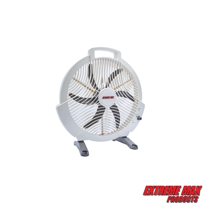 Extreme Max 1229.4089 Rechargeable AC/DC 12 Volt Box Fan with Lithium Battery for RV, Camping, Travel Ð 12"
