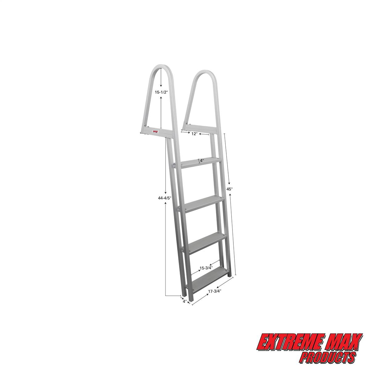 Pontoon Boat Ladders 4 Step Folding, Heavy Duty Extra Wide Dock