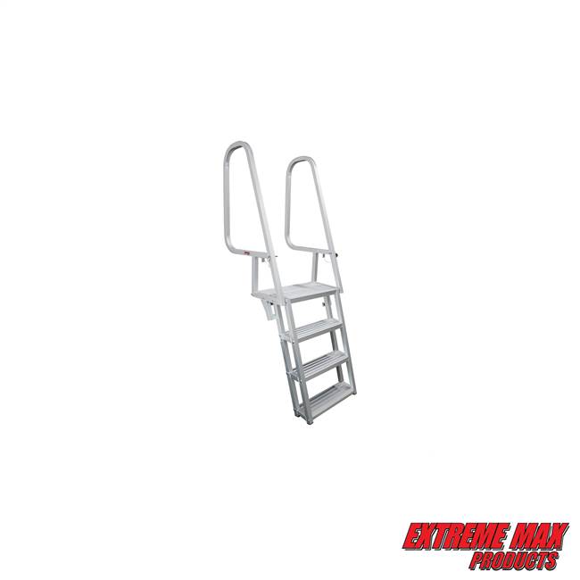 Extreme Max 3005.4116 Deluxe Flip-Up Dock Ladder - 4-Step