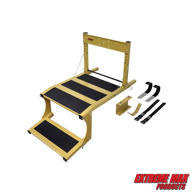 Extreme Max 3005.4246 Deluxe Dog Ladder/Ramp Platform - Tan
