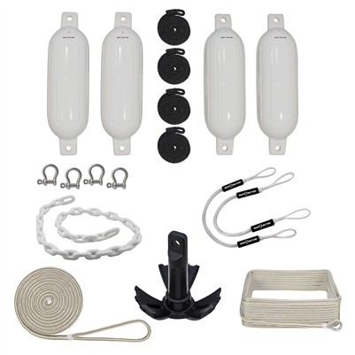 Extreme Max BoatTector Nylon-Ankerleine – 1/2 Zoll, 300 M, Mit Edelstahl-Fingerhut, Weiß – Robust & UV-beständig