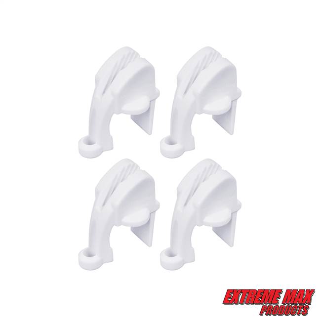 Extreme Max 3005.5088 BoatTector Quick Adjust Pontoon Rail Fender Hanger - White, Pack of 4