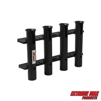 Extreme Max 3005.5641 Wall-Mount Poly Fishing Rod Holder - 4-Rod, Black