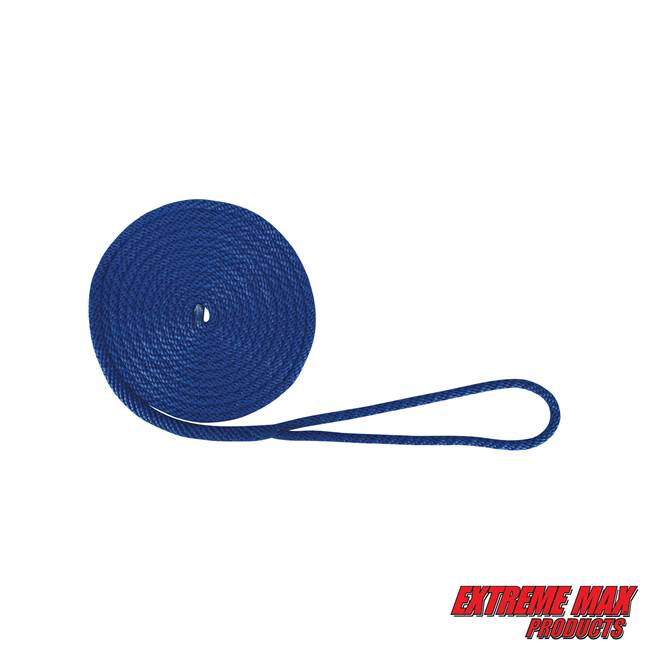Extreme Max 3006.2009 BoatTector Solid Braid MFP Dock Line - 3/8" x 15', Royal Blue