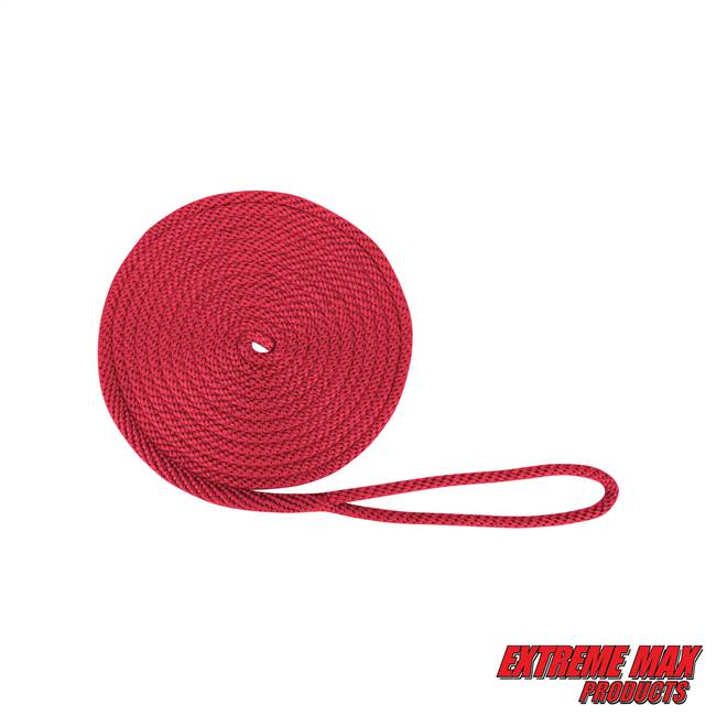 Extreme Max 3006.2018 BoatTector Solid Braid MFP Dock Line - 1/2" x 20', Red