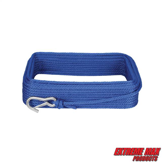 Extreme Max 3006.2039 BoatTector 3/8" x 100' Premium Solid Braid MFP Anchor Line with Snap Hook - Royal Blue