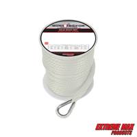 Extreme Max 3006.2054 BoatTector Solid Braid MFP Anchor Line with Thimble - 3/8" x 100', White