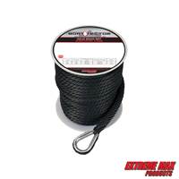 Extreme Max 3006.2057 BoatTector Solid Braid MFP Anchor Line with Thimble - 3/8" x 100', Black