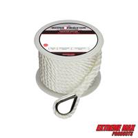Extreme Max 3006.2075 BoatTector Premium Twisted Nylon Anchor Line with Thimble -  3/8" x 50'
