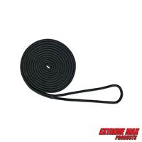 Extreme Max 3006.2084 BoatTector Double Braid Nylon Dock Line - 3/8" x 15', Black