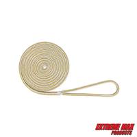 Extreme Max 3006.2099 BoatTector Double Braid Nylon Dock Line - 1/2" x 15', White & Gold