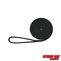 Extreme Max 3006.2108 BoatTector Double Braid Nylon Dock Line - 1/2" x 15', Black