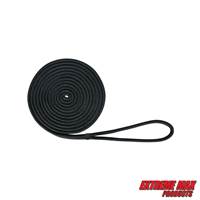 Extreme Max 3006.2117 BoatTector Double Braid Nylon Dock Line - 1/2" x 20', Black