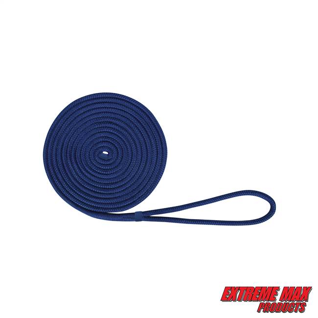 Extreme Max 3006.2120 BoatTector Double Braid Nylon Dock Line - 1/2" x 20', Royal Blue