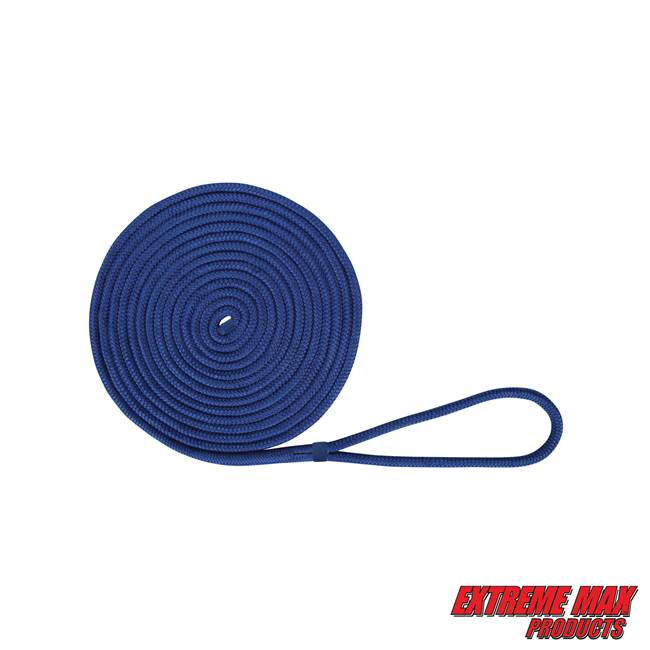 Extreme Max 3006.2129 BoatTector Double Braid Nylon Dock Line - 1/2" x 25', Royal Blue