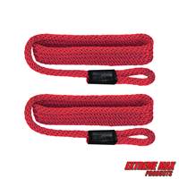 Extreme Max 3006.2156 BoatTector Solid Braid MFP Fender Line Value 2-Pack - 3/8" x 5', Red