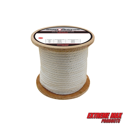 Extreme Max 3006.2213 BoatTector Solid Braid Nylon Rope - 1/2" x 250', White
