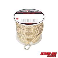 Extreme Max 3006.2255 BoatTector 3/8" x 300' Premium Double Braid Nylon Anchor Line with Thimble - White & Gold