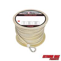 Extreme Max 3006.2264 BoatTector 1/2" x250' Premium Double Braid Nylon Anchor Line with Thimble - White & Gold