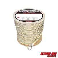 Extreme Max 3006.2270 BoatTector 1/2" x 600' Premium Double Braid Nylon Anchor Line with Thimble - White & Gold
