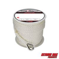 Extreme Max 3006.2306 BoatTector 1/2" x 200' Premium Twisted Nylon Anchor Line with Thimble - White