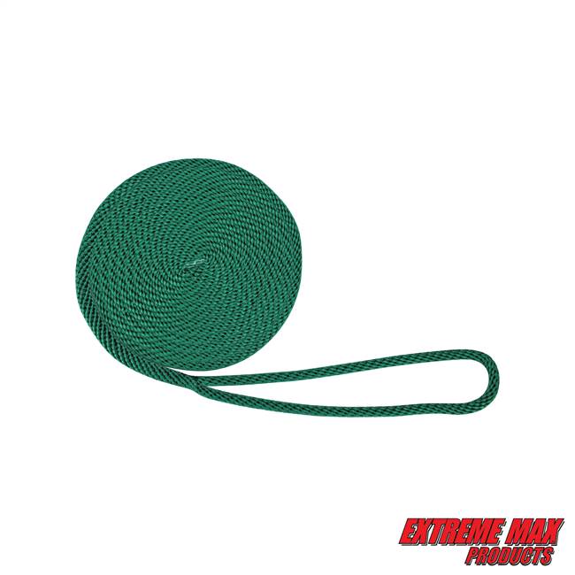 Extreme Max 3006.2332 BoatTector Solid Braid MFP Dock Line - 3/8" x 15', Forest Green