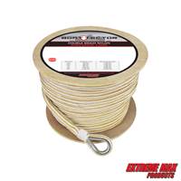 Extreme Max 3006.2349 BoatTector 3/4" x 600' Premium Double Braid Nylon Anchor Line with Thimble - White & Gold