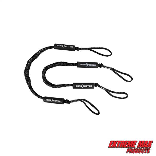 Extreme Max 3006.2352 BoatTector Bungee Dock Line Value 2-Pack - 4', Black