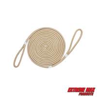 Extreme Max 3006.2382 BoatTector Premium Double Looped Nylon Dock Line for Mooring Buoys - 5/8" x 35', White & Gold