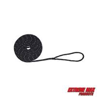 Extreme Max 3006.2463 BoatTector Double Braid Nylon Dock Line - 3/8" x 15', Black with Reflective Tracer