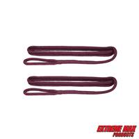 Extreme Max 3006.2585 BoatTector Premium Double Braid Nylon Fender Line Value 2-Pack - 3/8" x 6', Plum