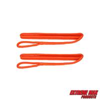 Extreme Max 3006.2594 BoatTector Premium Double Braid Nylon Fender Line Value 2-Pack - 3/8" x 6', Neon Orange