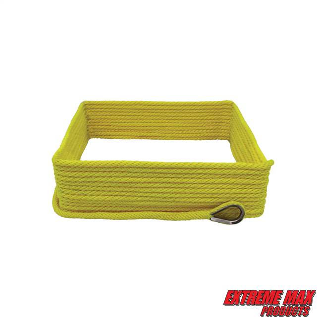 Extreme Max 3006.2642 BoatTector Solid Braid MFP Anchor Line with Thimble - 3/8" x 50', Neon Yellow