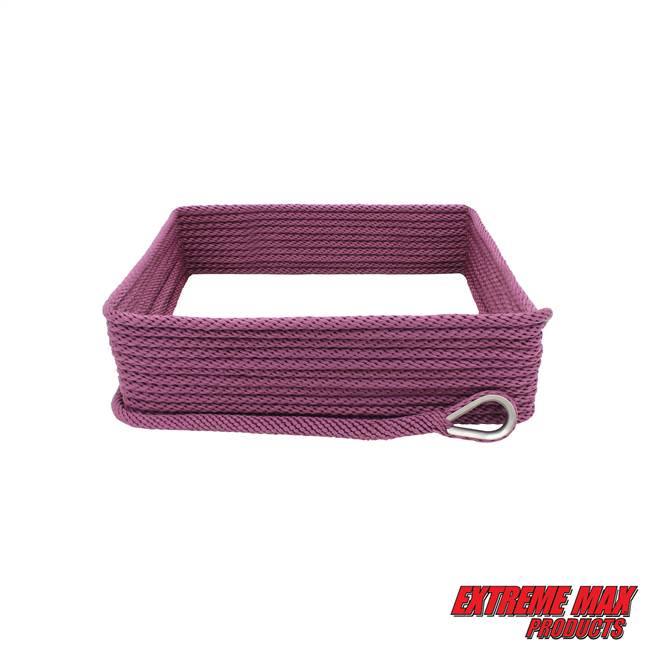 Extreme Max 3006.2648 BoatTector Solid Braid MFP Anchor Line with Thimble - 3/8" x 100', Burgundy