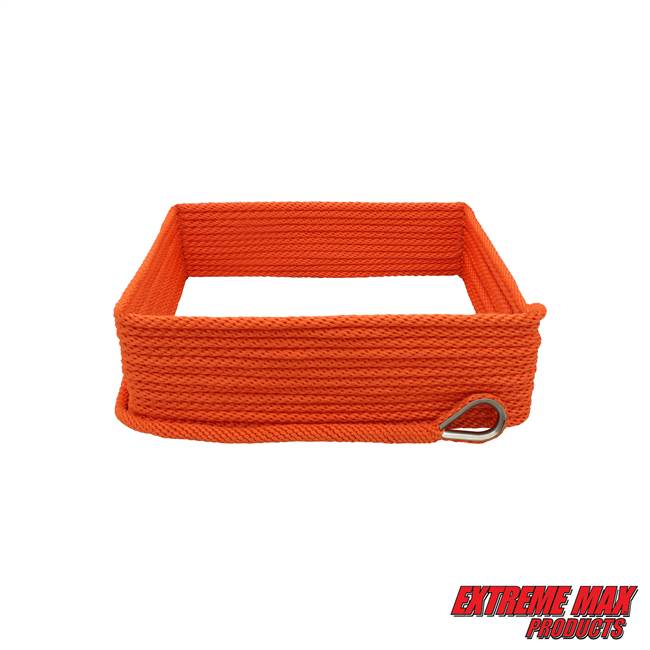 Extreme Max 3006.2672 BoatTector Solid Braid MFP Anchor Line with Thimble - 3/8" x 150', Neon Orange