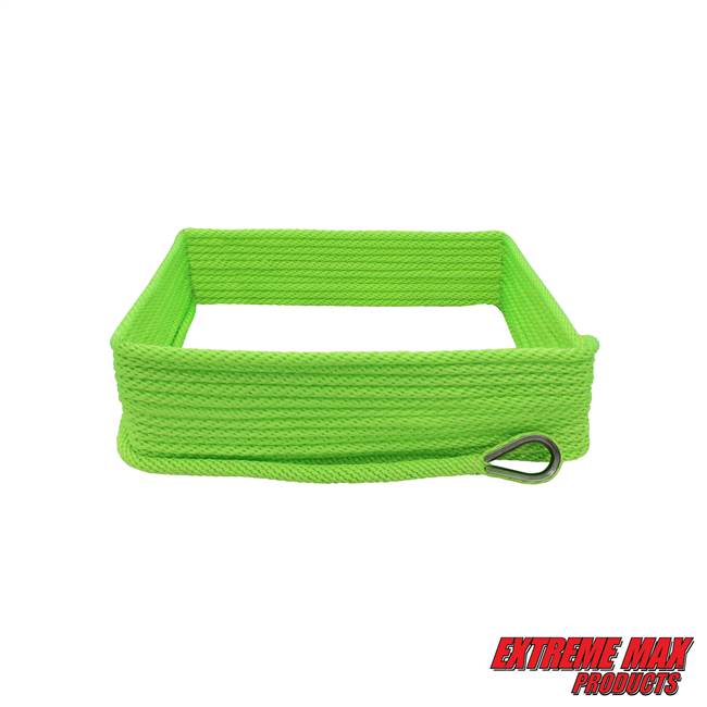 Extreme Max 3006.2675 BoatTector Solid Braid MFP Anchor Line with Thimble - 3/8" x 150', Neon Green