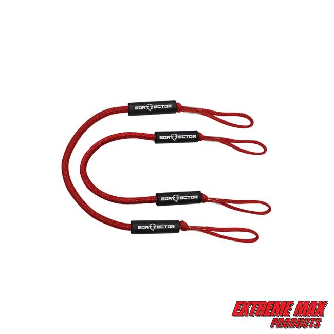 Extreme Max 3006.2723 BoatTector Bungee Dock Line Value 2-Pack - 6', Red