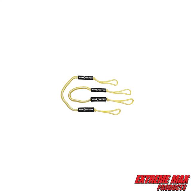 Extreme Max 3006.2726 BoatTector Bungee Dock Line Value 2-Pack - 4', Yellow/White