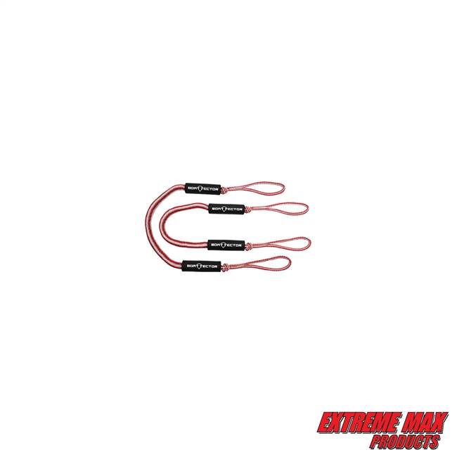 Extreme Max 3006.2732 BoatTector Bungee Dock Line Value 2-Pack - 4', Red/White