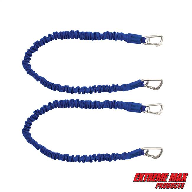 Extreme Max 3006.2779 BoatTector Marine/RV High-Strength Line Snubber & Storage Bungee, Value 2-Pack - 12", Blue