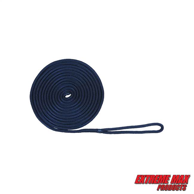 Extreme Max 3006.2927 BoatTector Double Braid Nylon Dock Line - 3/8" x 15', Navy