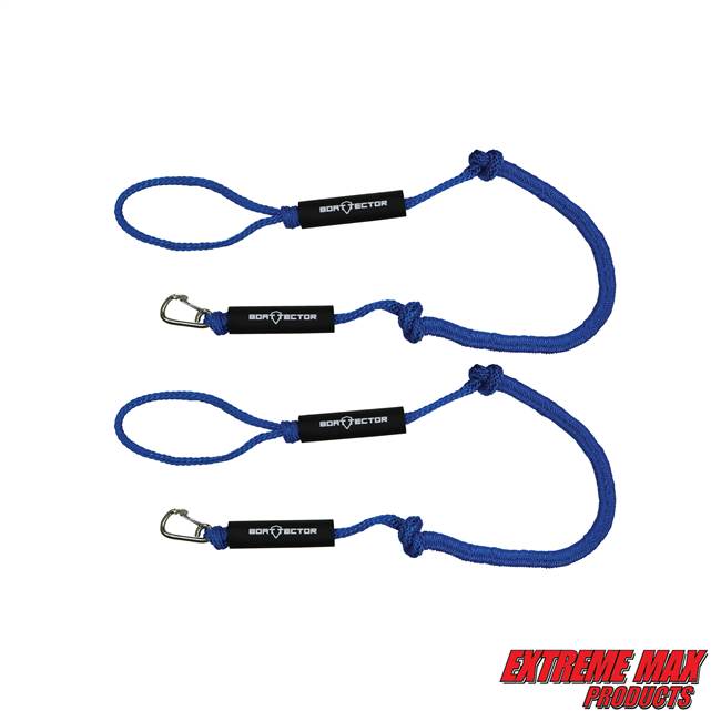 Extreme Max 3006.2972 BoatTector PWC Bungee Dock Line Value 2-Pack - 4', Blue