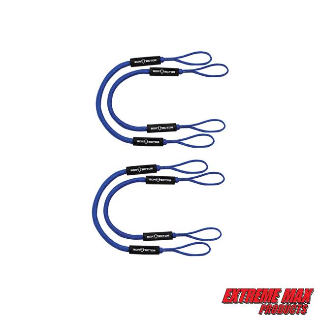 Extreme Max 3006.3225 BoatTector Bungee Dock Line Value 4-Pack - 4', Blue