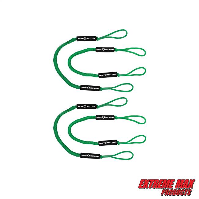 Extreme Max 3006.3308 BoatTector Bungee Dock Line Value 4-Pack - 6', Green