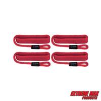 Extreme Max 3006.3366 BoatTector Solid Braid MFP Fender Line Value 4-Pack - 3/8" x 5', Red